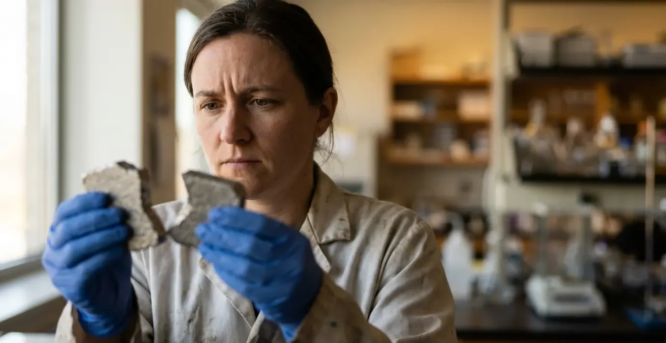 Arrangement artistique montrant la transition d'une structure métallique classique vers une organisation nanométrique