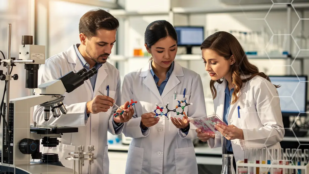 Chercheurs de différentes disciplines travaillant ensemble sur un projet de nano-innovation