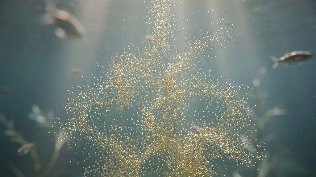 Vue macroscopique de nanomatériaux dorés dispersés dans l'eau avec des particules brillantes visibles