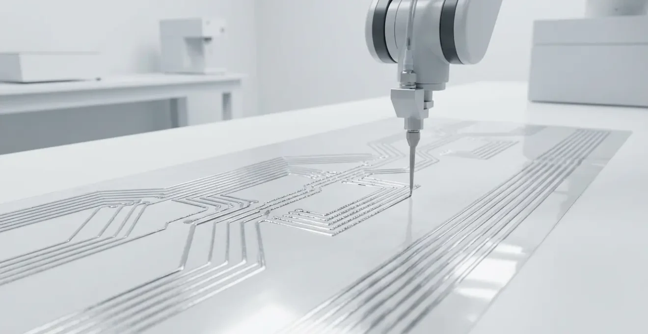 Processus de frittage photonique d'encre conductrice sur substrat flexible