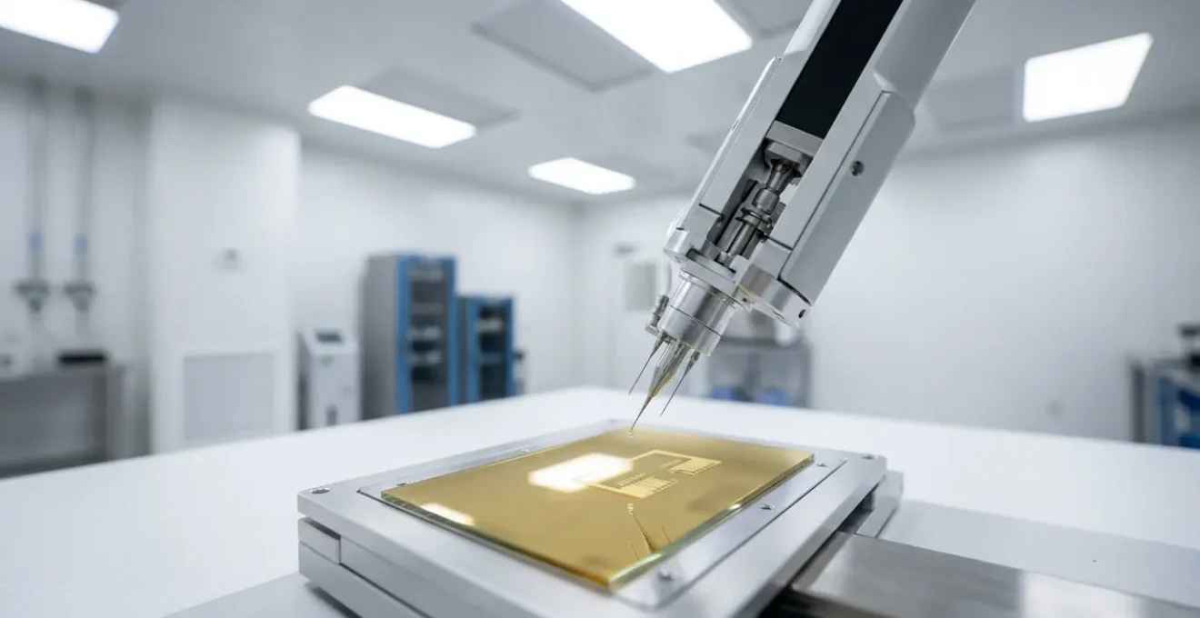 Système microfluidique déposant des microgouttes de protéines sur une surface dorée