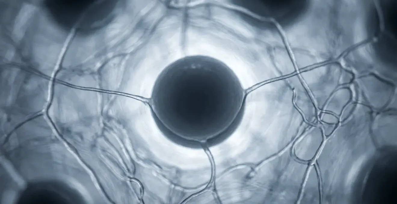 Vue microscopique de l'interface entre nanocharges et matrice polymère montrant la zone d'interphase