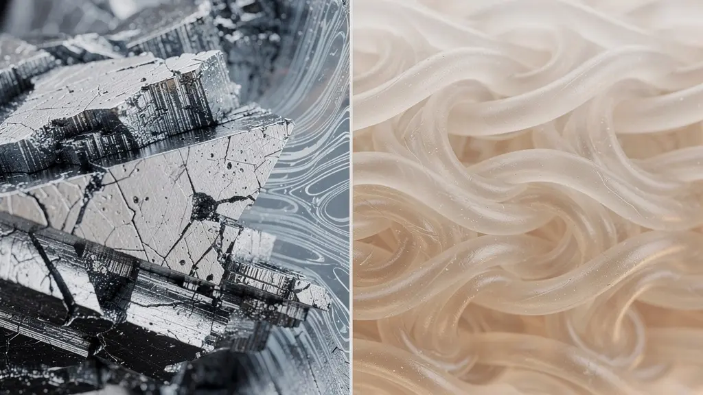 Visualisation artistique de l'interface entre deux nanomatériaux montrant l'émergence de nouvelles propriétés