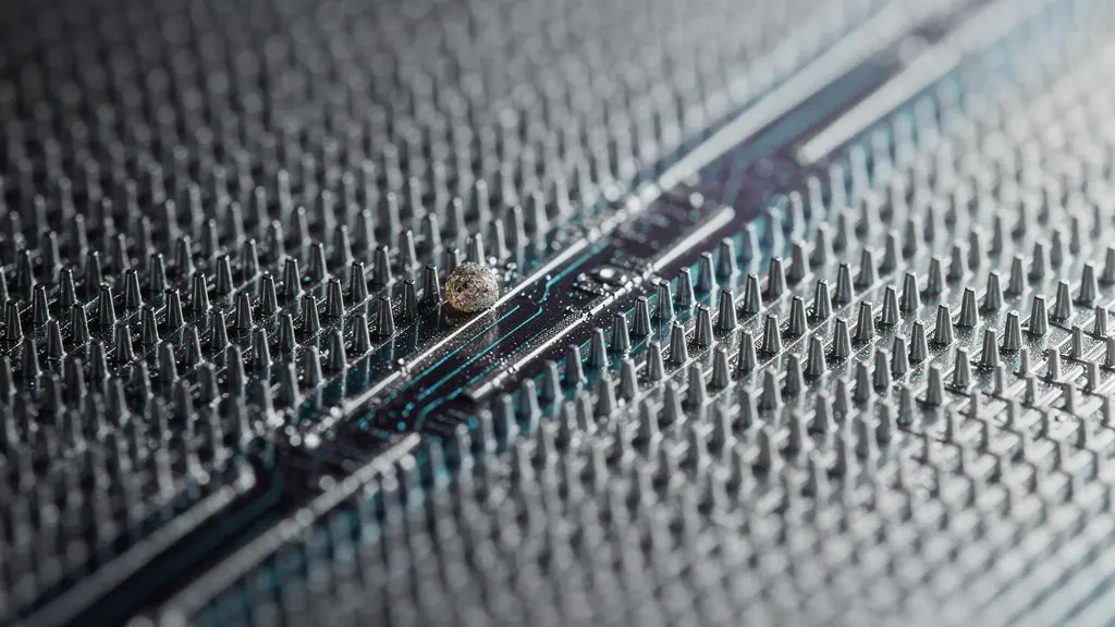 Vue macro d'un défaut de production sur une surface nanostructurée