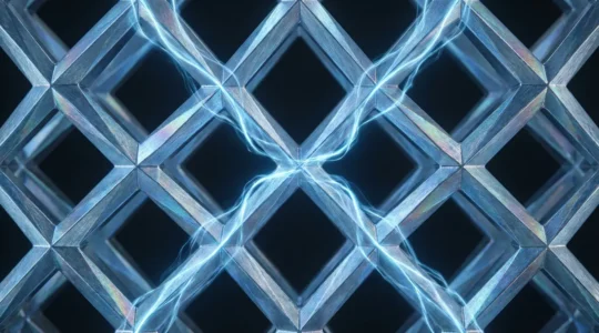 Structure cristalline de matériau conducteur alternatif avec électrons en mouvement