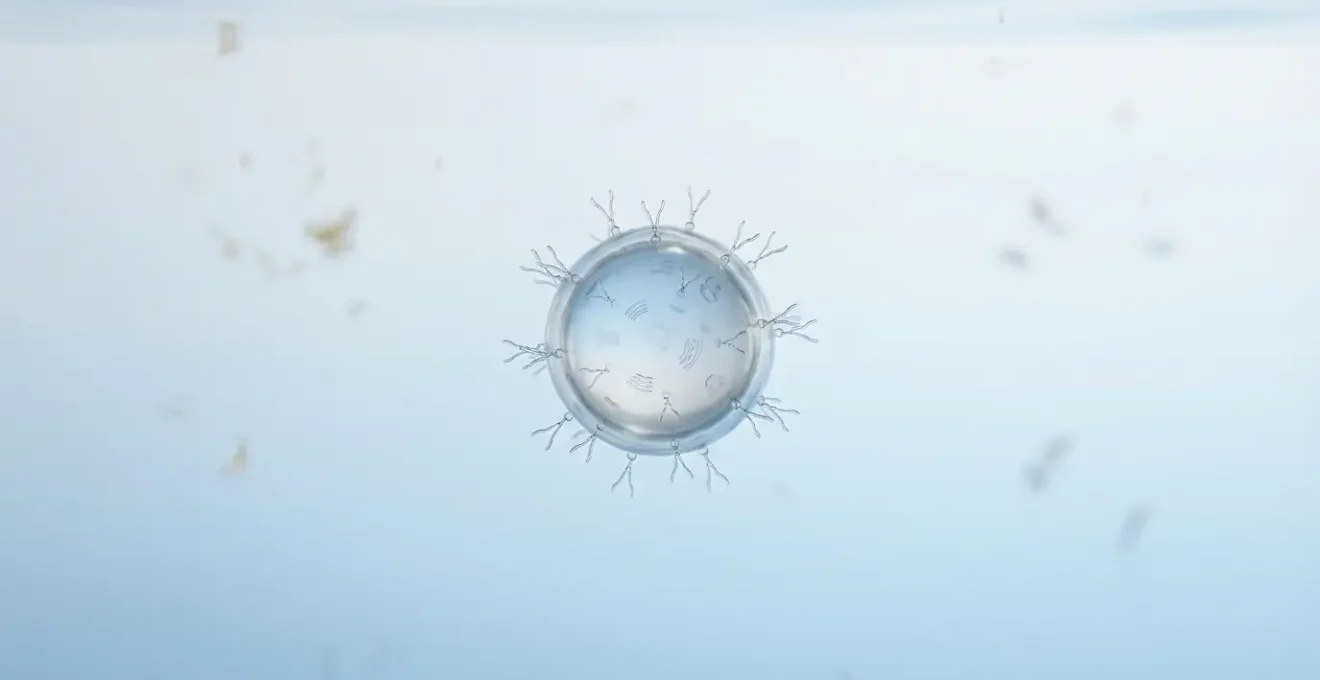 Représentation d'une nanoparticule avec densité optimale de ligands de surface