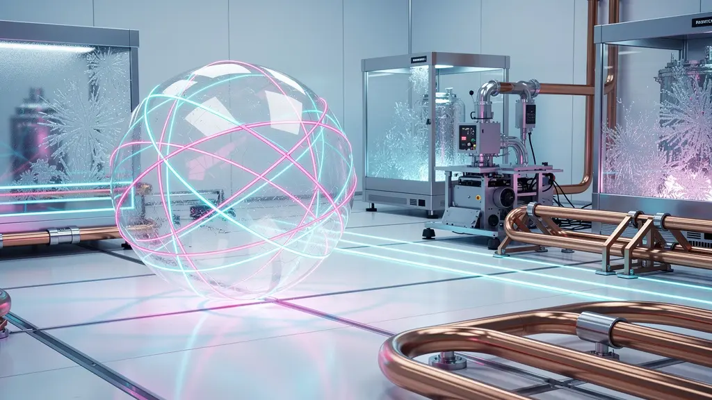 Sphère de Bloch montrant le contrôle d'un qubit par impulsions micro-ondes